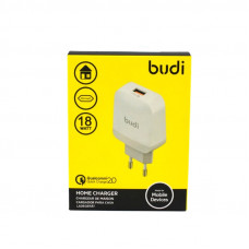  Сетевое зарядное устройство 1xUSB; 18W; Quick Charge; Budi (M8J940QE)