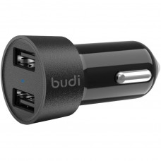 Автомобильные аксессуары Зарядное устройство от прикуривателя автомобиля Budi 17W/3.4A (2 port  USB) (M8J622-BLK)