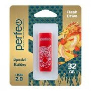 Flash-память Perfeo 32Gb; USB 2.0; Red Tiger (PF-C04RT032)