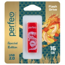 Flash-память Perfeo 16Gb; USB 2.0; Red Dragon (PF-C04RD016)