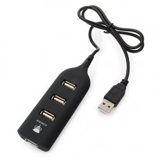 USB разветвители (HUB) HUB USB 2.0; KONOOS UK-02; 4 порта; черный