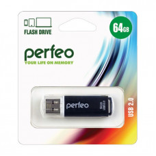 Flash-память Perfeo 64Gb; USB 2.0; Black (PF-C13B064)