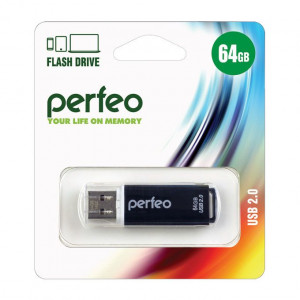 Flash-память Perfeo 64Gb; USB 2.0; Black (PF-C13B064)