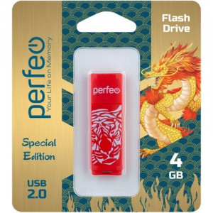 Flash-память Perfeo 8Gb; USB 2.0; Red Lion (PF-C04RL008)