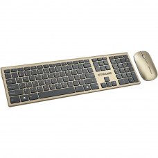 Клавиатура+мышь беспроводная JET.A Slim Line KM41 W; USB; Gold-Black