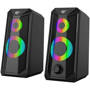 Активная акустическая система Havit HVSPK-SK202-BK; 2.0; 2x3W; RGB-подсветка; Black