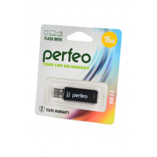 Flash-память Perfeo 16Gb; USB 2.0; Black (PF-C06B016)
