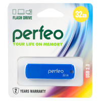 Flash-память Perfeo 32Gb; USB 2.0; Blue (PF-C05N032)