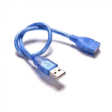 Кабель USB 2.0; AM-AF (соединительный); 0.3м (прозрачный)
