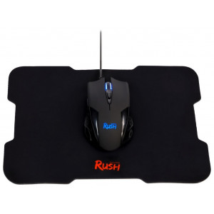 Мышь проводная Smartbuy Rush SBM-726G-K + коврик; USB; Black 