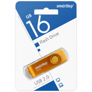 Flash-память Smart Buy Twist Yellow; 16Gb; USB 2.0; (SB016GB2TWY)