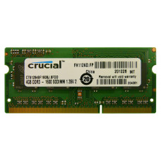 Оперативная память DDR3 SDRAM SODIMM 4Gb PC3-12800 (1600); Crucial (CT51264BF160BJ) DDR3L