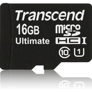 Карта памяти micro SDHC 16Gb Transcend; Class 10 UHS-I Ultimate 600X; With SD-adapter (TS16GUSDHC10U1)