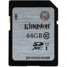 Карта памяти SDXC 64Gb Kingston; Class 10 UHS-I G2 (SD10VG2/64GB)