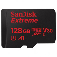 Карта памяти micro SDXC 128Gb SanDisk; Extreme; Class 10; V30 A1 UHS-I U3 R100/W90MB/s 4K; Wiith SD-adapter (SDSQXAF-128G-GN6MA)