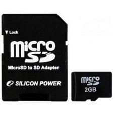 Карта памяти micro SD 2Gb Silicon Power, SD adapters (SP002GBSDT000V10-SP)