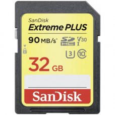 Карта памяти SDHC 32Gb SanDisk; Extreme Plus; Class 10 V30 UHS-I U3 R90/W60MB/s 4K (SDSDXWF-032G-GNCIN)