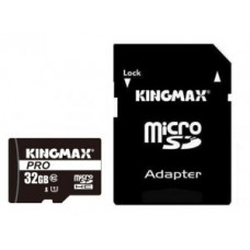 Карта памяти micro SDHC Pro 32Gb Kingmax; (KM32GMCSDUHSP1A); Class 10; with SD-adapter