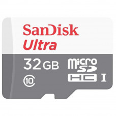 Карта памяти micro SDHC 32Gb SanDisk; Class 10; UHS-I 48MB/s Ultra; With SD-adapter (SDSQUNB-032G-GN3MA)