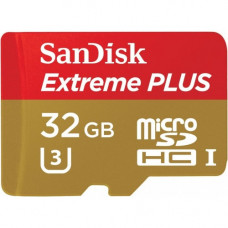 Карта памяти micro SDHC 32Gb SanDisk; Extreme PLUS; Class 10; UHS-1 U3; With SD-adapter (SDSQXWG-032G-GN6MA)