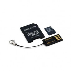 Карта памяти micro SDHC 16Gb Kingston; Class 4; With SD-adapter + Card Reader (MBLY4G2/16GB)