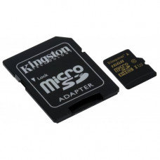 Карта памяти micro SDHC 16Gb Kingston; Class 10 UHS-I U3 R90/W45MB/s; With SD-adapter (SDCG/16GB)