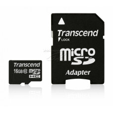 Карта памяти micro SDHC 32Gb Transcend (TS32GUSDHC10***); Class10; with SD adapter