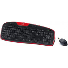 Клавиатура+мышь беспроводная Genius KB-8005; USB; Black-Red (31340003106)