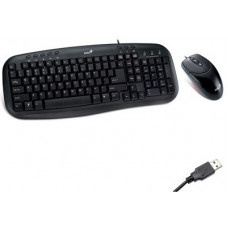 Клавиатура+мышь проводная Genius KM-200; USB; Black (31330200115)