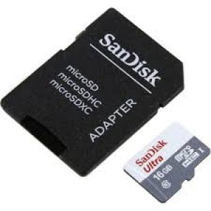 Карта памяти micro SDHC 16Gb SanDisk Ultra (SDSQUNS-016G-GN3MA); Class 10; SD-adapter