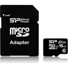 Карта памяти micro SDHC 16Gb SiliconPower Elite (SP016GBSTHBU1V10SP); Class 10; SD-adapter