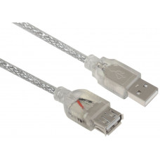 Кабель USB 2.0; AM-AF (соединительный, два фильтра, серебристый); 10.0м (TT0300-1-1.8)