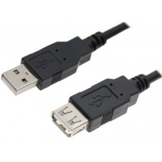 Кабель USB 2.0; AM-AF (соединительный); 3.0м; Black