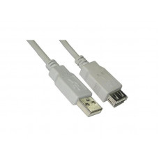 Кабель USB 2.0; AM-AF (соединительный); 0.2м; White