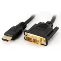 Кабель HDMI to DVI; 19PM/M; 1.8m; DeTech (с двумя фильтрами); Black