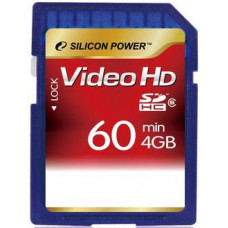 Карта памяти SDHC 4Gb Silicon Power; Class 6; Full HD; (SP004GBSDH006V30)