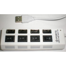 USB разветвители (HUB) Dellta; HUB USB 2.0; 4 порта; (с кнопками выключения портов)