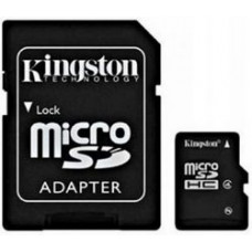 Карта памяти micro SD 32Gb Kingston; Class 4; With SD-adapters (SDC4/32GB)