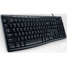 Клавиатура проводная Logitech Media Keyboard K200; USB; OEM; Black (920-002790)