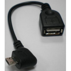 Переходник OTG; micro USB to USB; Black; L-type; 12cm, Lux