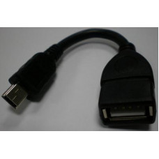Переходник OTG; mini USB to USB; 6cm; Black; Lux